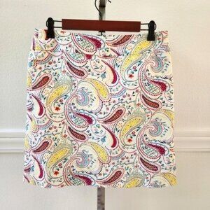Talbots Canvas Cotton A-Line Skirt  Paisley Size 6P